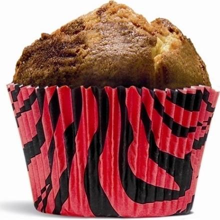 Papírový košíček na muffiny tygrovaný červeno černý - House of Marie