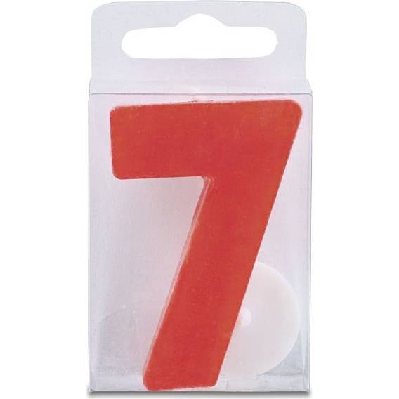 Svíčka ve tvaru číslice 7 - mini, červená - Stadter