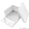 Podložka dortová stříbrná čtverec 35,5cm x 35,5cm + dortová krabice s víkem - PME