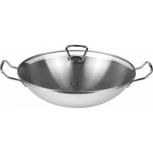 Pánev WOK nerezová se skleněnou poklicí – O 36 cm – Kunming - Fissler