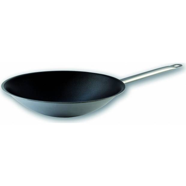 Pánev WOK s keramickým povrchem – nerez, O 38 cm – Multilayer Profi 2010 - Fissler