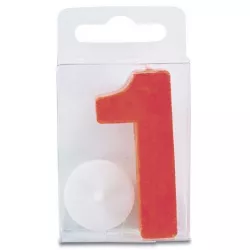 Svíčka ve tvaru číslice 1 - mini, červená - Stadter
