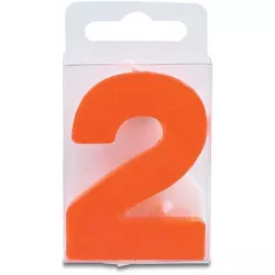 Svíčka ve tvaru číslice 2 - mini, červená - Stadter