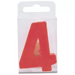 Svíčka ve tvaru číslice 4 - mini, červená - Stadter