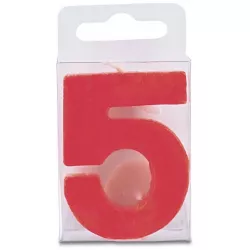 Svíčka ve tvaru číslice 5 - mini, červená - Stadter