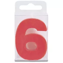 Svíčka ve tvaru číslice 6 - mini, červená - Stadter