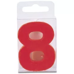 Svíčka ve tvaru číslice 8 - mini, červená - Stadter