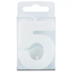 Svíčka ve tvaru číslice 5  - mini, bílá - Stadter
