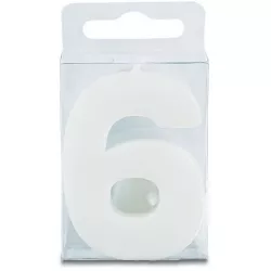 Svíčka ve tvaru číslice 6 - mini, bílá - Stadter
