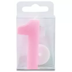 Svíčka ve tvaru číslice 1 - mini, růžová - Stadter