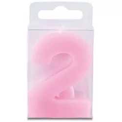 Svíčka ve tvaru číslice 2 - mini, růžová - Stadter