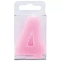 Svíčka ve tvaru číslice 4 - mini, růžová - Stadter