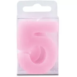 Svíčka ve tvaru číslice 5 - mini, růžová - Stadter
