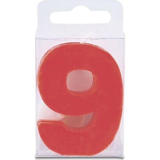 Svíčka ve tvaru číslice 9 - mini, červená - Stadter