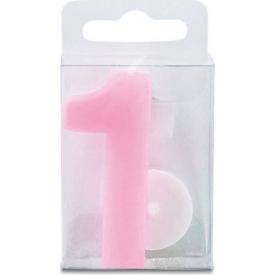 Svíčka ve tvaru číslice 1 - mini, růžová - Stadter
