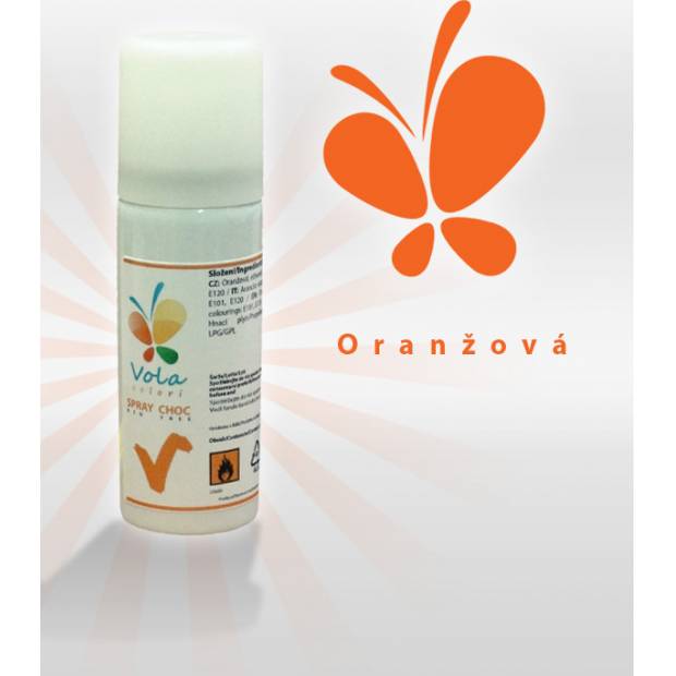 Barva ve spreji na čokoládu 50ml - oranžová - Vola colori