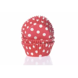 Košíčky na muffiny 50ks červené s puntíky - House of Marie