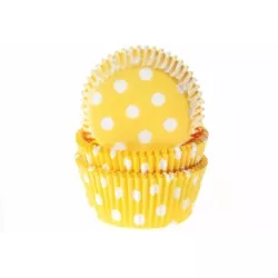 Košíčky na muffiny 50ks žluté s puntíky - House of Marie