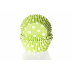 Papírový košíček na muffiny zelený puntíkovaný 50ks - House of Marie