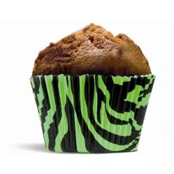 Papírový košíček na muffiny tygrovaný černo zelený - House of Marie