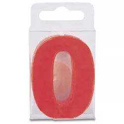 Svíčka ve tvaru číslice 0 - mini, červená - Stadter