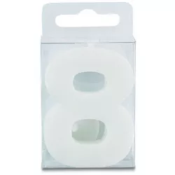 Svíčka ve tvaru číslice 8 - mini, bílá - Stadter