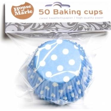 Papírový košíček na muffiny modrý puntíkovaný 50ks - House of Marie