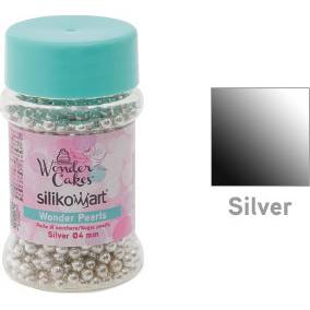Perličky na zdobení 50g - stříbrné - Silikomart