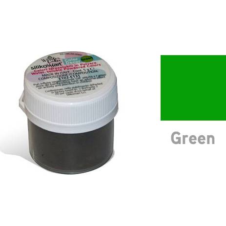 Prachová barva vodou rozpustná 5g - zelená - Silikomart