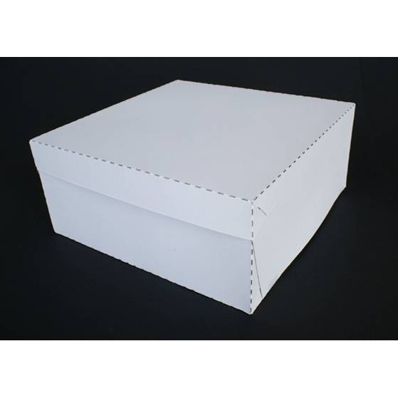 Dortová krabice pevná bílá včetně víka 30 x 30 x 10,5cm -