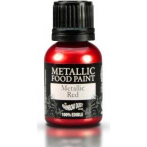 Metalická tekutá barva 25 ml - Červená - Rainbowdust
