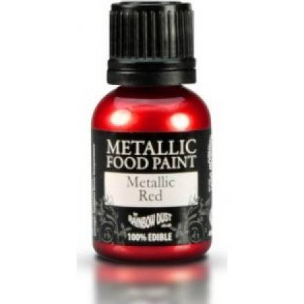 Metalická tekutá barva 25 ml - Červená - Rainbowdust