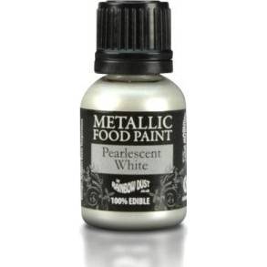 Metalická tekutá barva 25 ml - Bílá perleťová - Rainbowdust