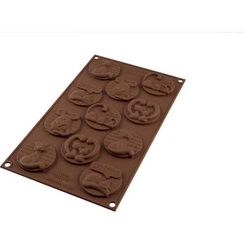 Silikonová forma na čokoládu – kočičí známky - Silikomart