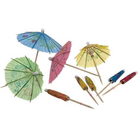 Papírové ozdobné deštníčky 10ks - BANQUET