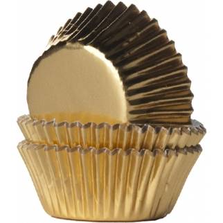 Mini košíčky na muffiny LESKLÉ zlaté 36ks - House of Marie