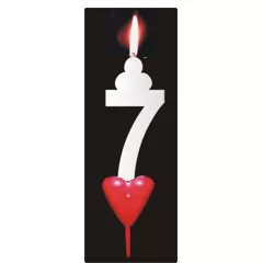 Dortová svíčka se srdíčkem číslice 7 - PREZENT