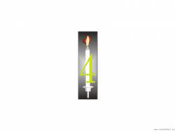 Dortová svíčka reflexní číslo 4 - PREZENT