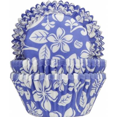 Košíček na muffiny Aloha květiny modrý 50ks - House of Marie