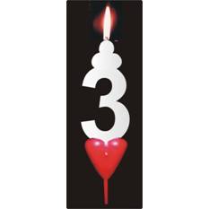 Dortová svíčka se srdíčkem číslice 3 - PREZENT