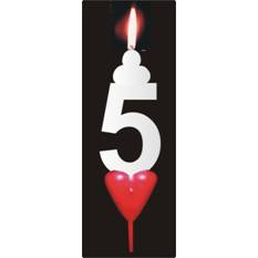 Dortová svíčka se srdíčkem číslice 5 - PREZENT