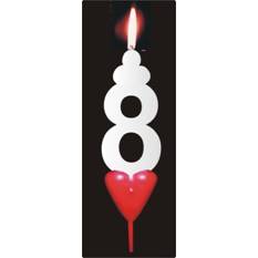 Dortová svíčka se srdíčkem číslice 8 - PREZENT