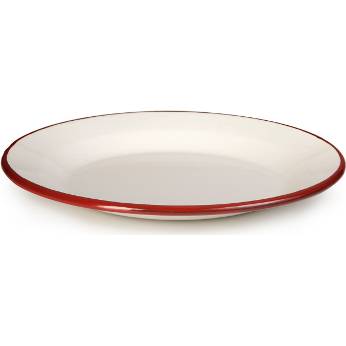 Smaltovaný talíř červeno bílý 26cm - Ibili