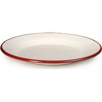 Smaltovaný talíř bílo červený 28cm - Ibili