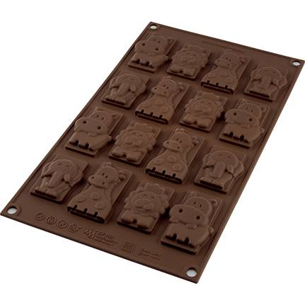 Silikonová forma na čokoládu zvířátka safari - Silikomart