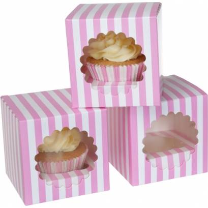 Papírový box pruhovaný na cupcake 3ks - House of Marie