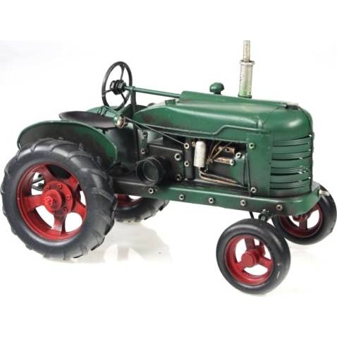 Plechový zelený traktor 25 cm - IntArt