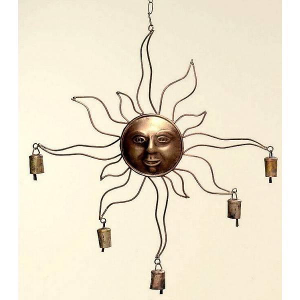 Závěsné plechové slunce s pěti zvonky - malé  6203300-M - IntArt