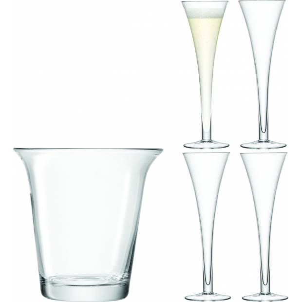 LSA dárkový set Champagne, 4ks sklenic +chladicí kbelík, čirý, Handmade G1033-00-301 LSA International