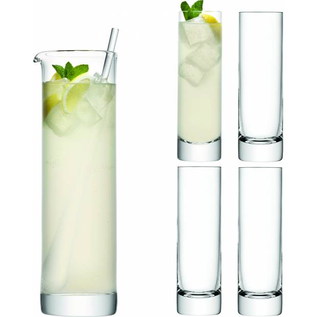 LSA dárkový set Long Drink, 4 sklenice (250 ml) a džbán (1,6l), čiré, Handmade G1034-00-301 LSA International